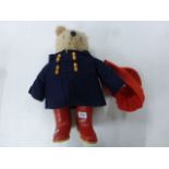 Original Gabrielle Paddington Bear with blue coat, red boots and hat