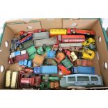 Collection of vintage play worn diecast model vehicles to include Dinky & Tootsie, Commercials,