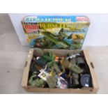 Collection of original Palitoy Action Man to include Transport Command Pursuit Craft, 4 x dolls