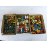 Three Trays of mainly Lesney & Matchbox Loose Playworn Diecast Vehicles including Evening News