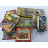 11 Boxed/carded plastic figure sets to include Britains Army Group Bombed Building Set, Britains