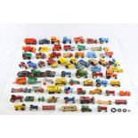 Collection of vintage play worn Matchbox Lesney diecast models to include mainly Farming examples