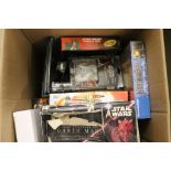 Collection of boxed Sci Fi toys, figures and games to include Star Wars, Doctor Who, Star Trek &