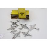 Dinky trade box of 70E Meteor Twin Jet Fighter complete with all 6 models, diecast gd/vg, box with