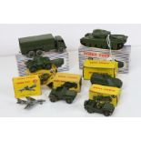 Seven boxed Dinky military models to include Supertoys x 2 (622 10 Ton Army Truck & 651 Centurion