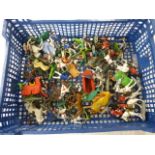 Collection of plastic soldiers and knights to include Timpo and Britains (over 50)