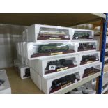 Collection of 60 cased/boxed Collectable Model Locomotive models featuring 14 variations including