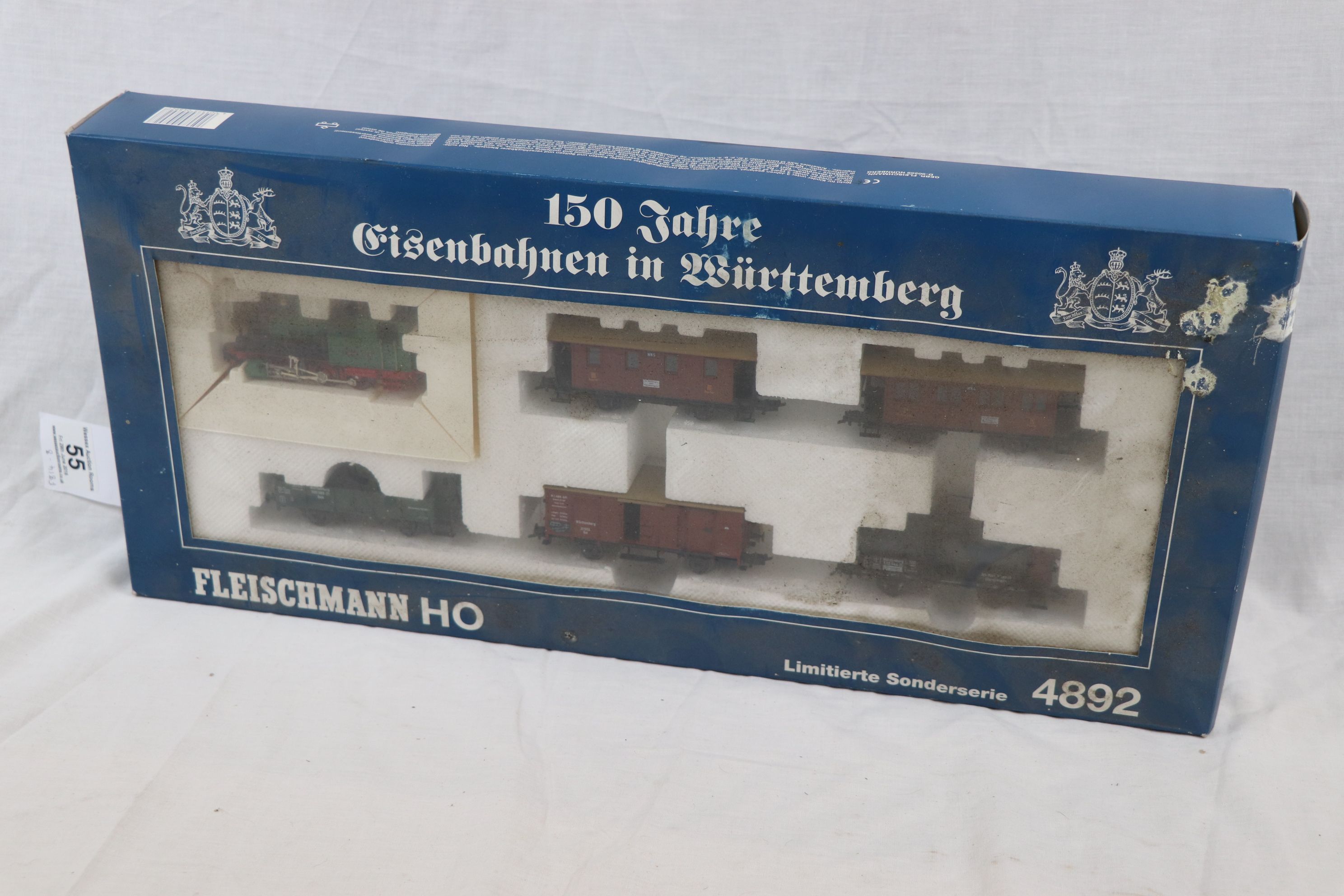 Boxed HO scale Fleischmann ltd edn 4892 150 Years of Railways in Wurttemberg set, outer box dusty - Image 2 of 3