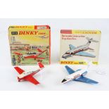 Two boxed Dinky model planes to include 710 Beechcraft S 35 Bonanza Aircraft and 723 Hawker Siddeley