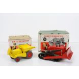 Two boxed Dinky Supertoys to include 561 Blaw Knox Bulldozer and 562 Dumper Truck, both in gd