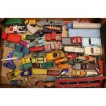 Collection of vintage play worn diecast model vehicles to include Dinky, Corgi, Matchbox etc