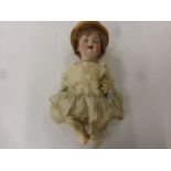 Louise Wold & Co Thuringia bisque head doll "Lynn" impressed Thuringia 8 to reverse, bisque socket