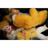 Collection of vintage Dolls & Teddy Bears, to include all Rubber examples, a Bisque headed doll