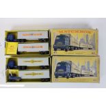 Two boxed Matchbox Lesney M9 Inter State Double Freighter, both Cooper Jarret with varying decals,