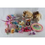 A small collection of toys to include vintage & modern My Little Pony figures, a vintage My Little