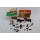 Group of diecast farm animals and accessories to include boxed 128F Fordson Major Tractor,