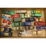 27 Vintage play worn Dinky & Corgi diecast vehicles and accessories to include Dinky Aveling