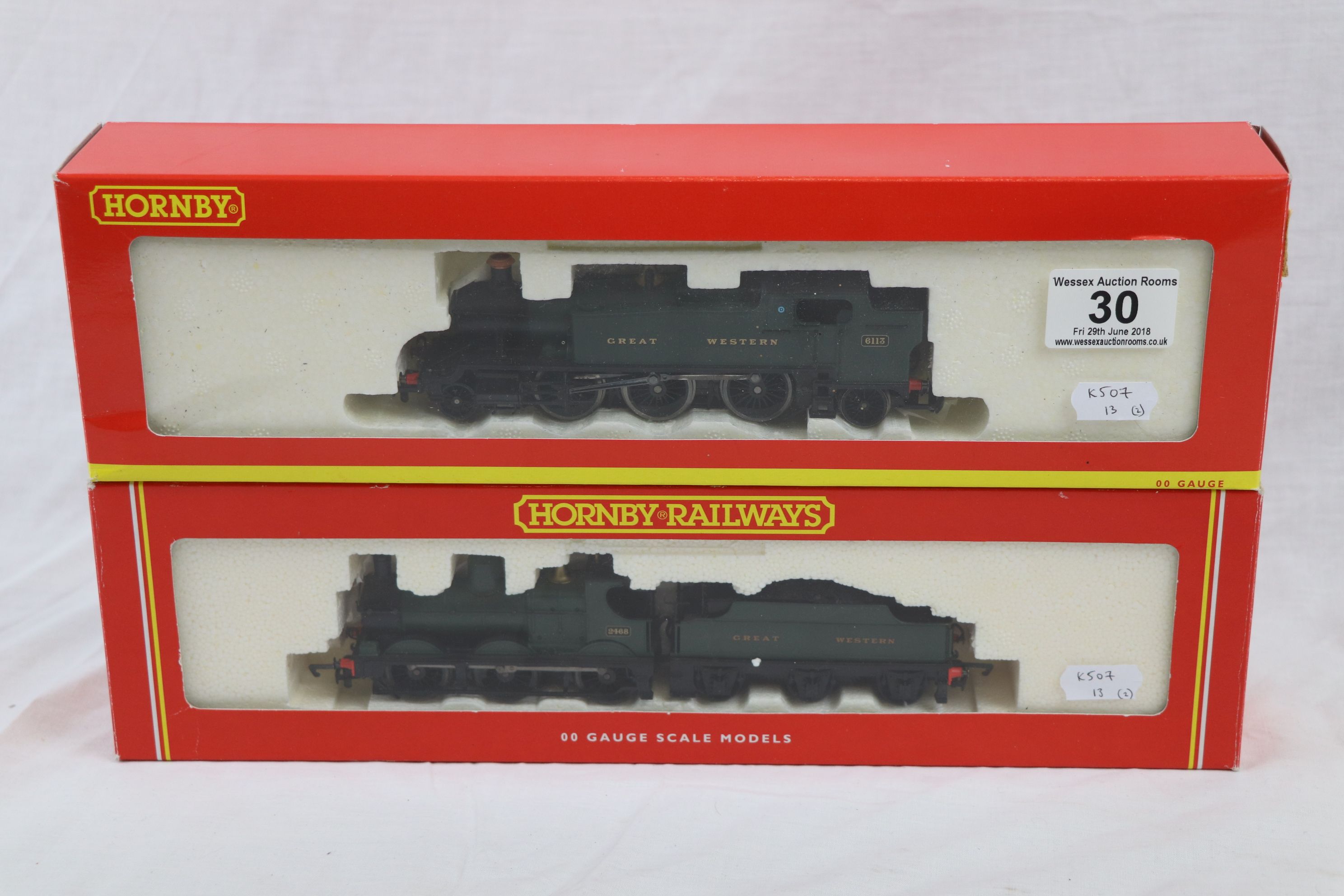 Two boxed Hornby OO gauge engines to include R2064 GWR Dean Goods Locomotive 2468 and R2098 GWR 2-