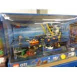 Large Lego City shop display showcase 60095 Deep Sea Exploration Vessel set in vg condition