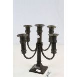 Brass four branch Candelabrum with bronzed effect finish
