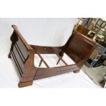 Liberty of London Wooden Rosewood Effect Sleigh Single Bedstead with base