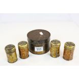 Vintage circular Spice Tin with four internal containers