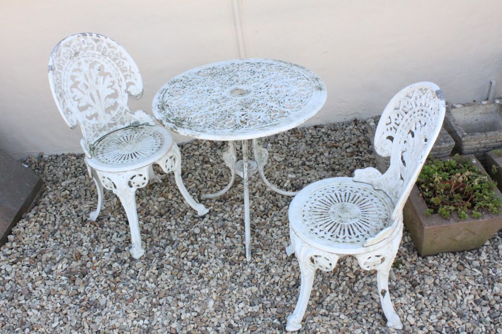 Cast Metal Garden Garden Chair and Table Set