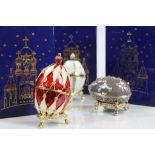 Box of approximately 52 Atlas Editions Faberge Eggs with boxes to include; 3 905 004, 3 905 19, 3