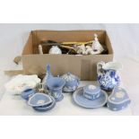 Collection of mixed cermics, metalware & cutlery etc to include Wedgewood Jasper ware