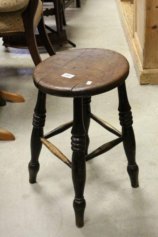 Victorian Elm Windsor Stool