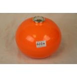 Retro French Orange Plastic Ice Bucket with Lid