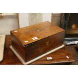 Victorian Mahogany Box and a Small Gilt Scroll Framed Mirror