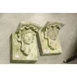 Pair of Bath Stone Carved Wall Brackets