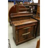 19th century Mahogany Chiffonier, the upstand with scroll carved back and single shelf above a