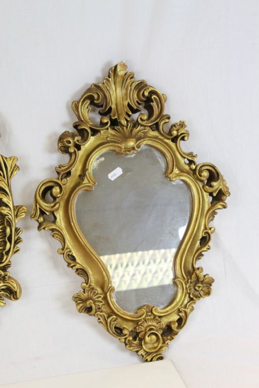 Two Gilt Rococo Style Mirrors - Image 3 of 3