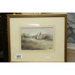 Framed and Glazed Peter Toms Watercolour entitled to verso ' A Quiet Corner ' 18cms x 12cms