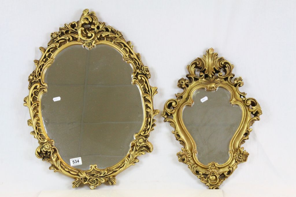 Two Gilt Rococo Style Mirrors