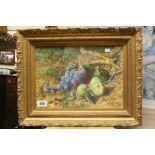 19th century Strong Watercolour Still Life of Fruit, signed E Minot 1867