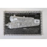 Cast Aluminium GWR King George V Golden Jubilee Locomotive Railway Plaque, limited edition no.