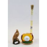 Novelty Highland scotch Whisky bottle in the shape of a Golf Club and a Beswick Eagle whisky, both