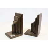 Pair of Art Deco Wooden Bookends