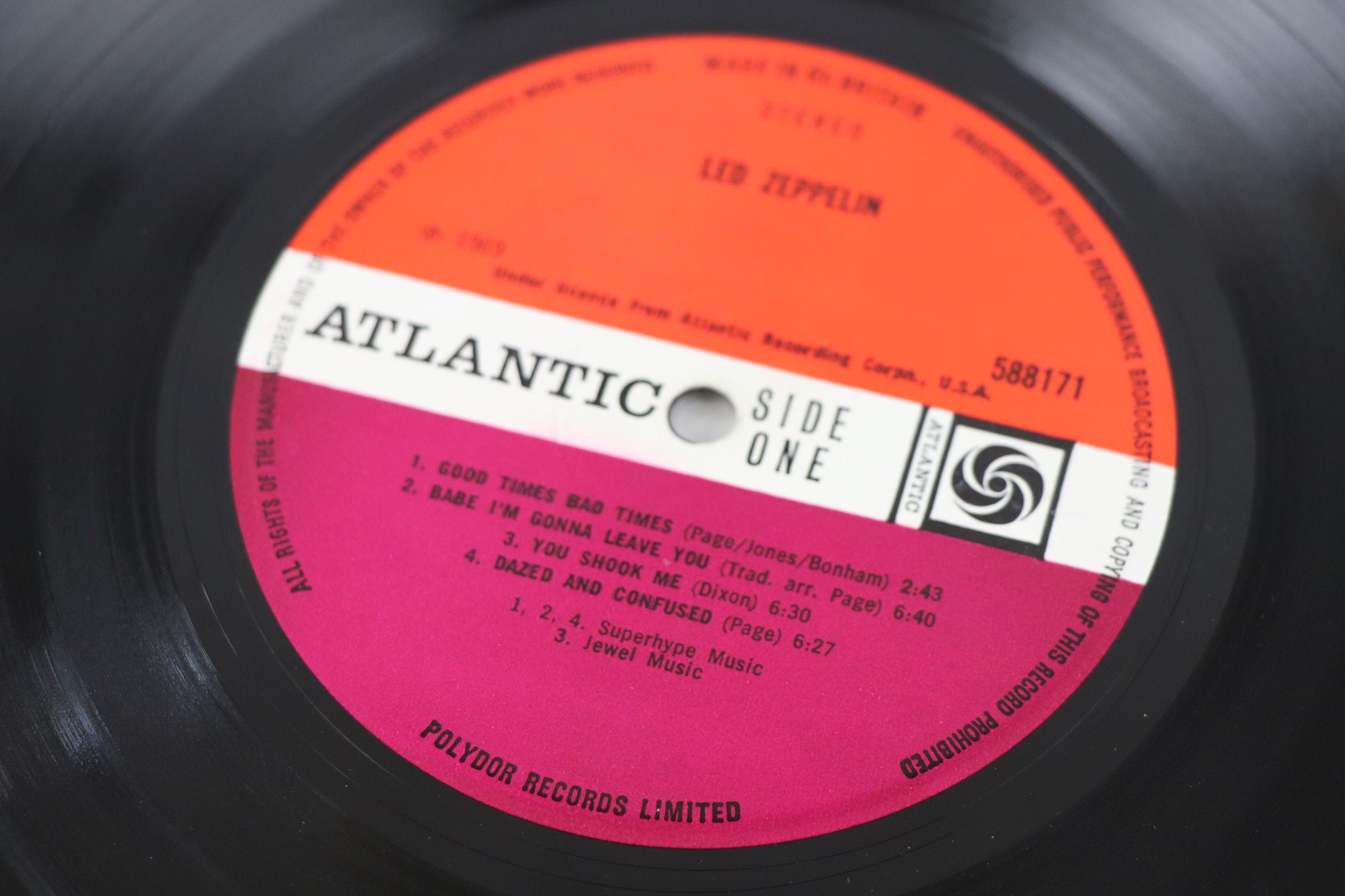 Vinyl - Led Zeppelin One (Atlantic 588171) stereo, with plum label, turquoise sleeve lettering - Image 8 of 12