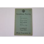 Speedway programme, California 20th August 1939, California Cup, results completed in pencil (1)