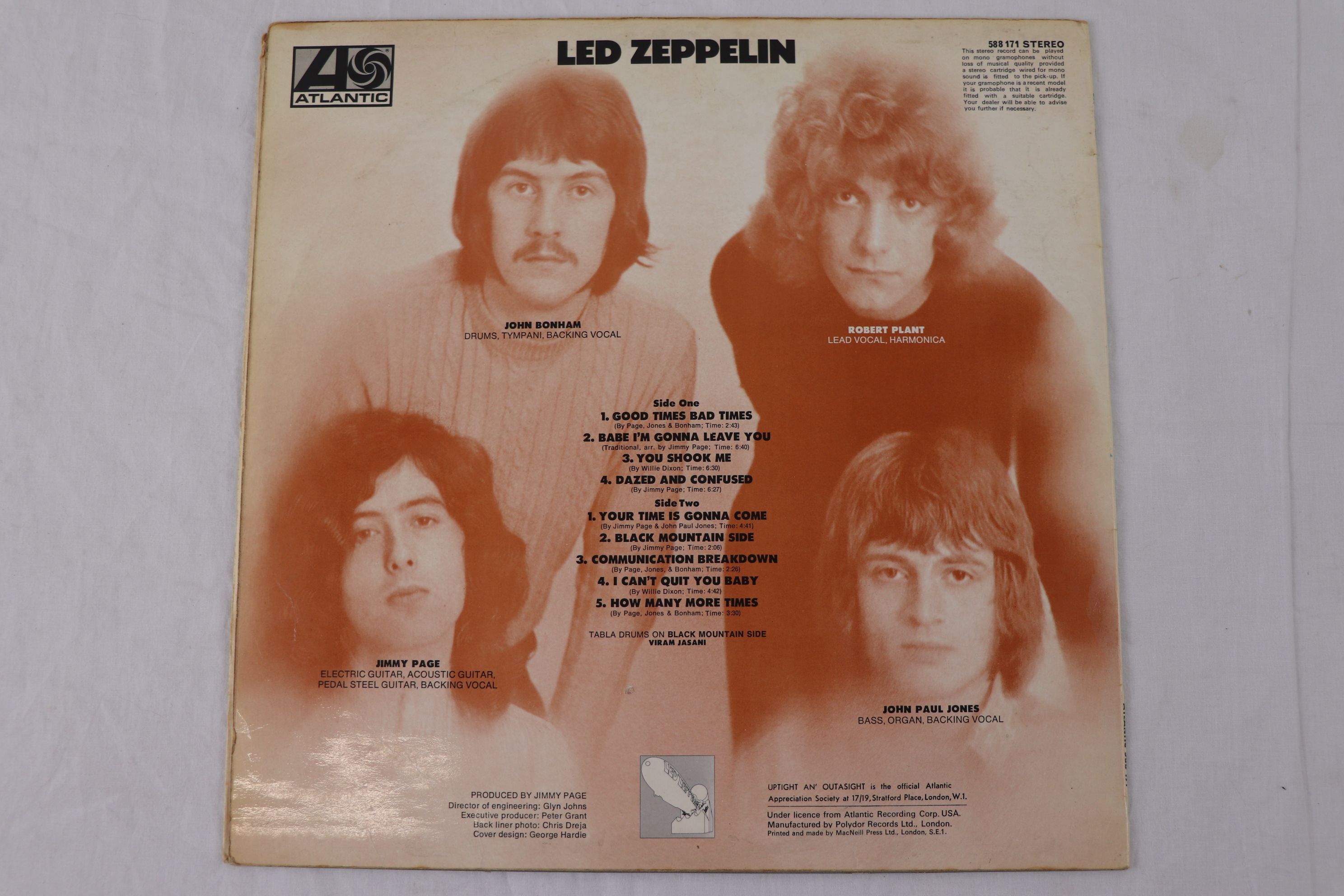Vinyl - Led Zeppelin One (Atlantic 588171) stereo, with plum label, turquoise sleeve lettering - Image 10 of 12