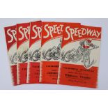 Speedway programmes, California homes 1955, dated 22nd May, 19th June, 21st August, 28th August &
