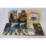Vinyl - The Beatles collection of 7 LPs to include Sgt Pepper (later release), but with insert,