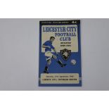 Leicester City v Tottenham Hotspur football programme played on the 17th September 1960, T/C in pen,