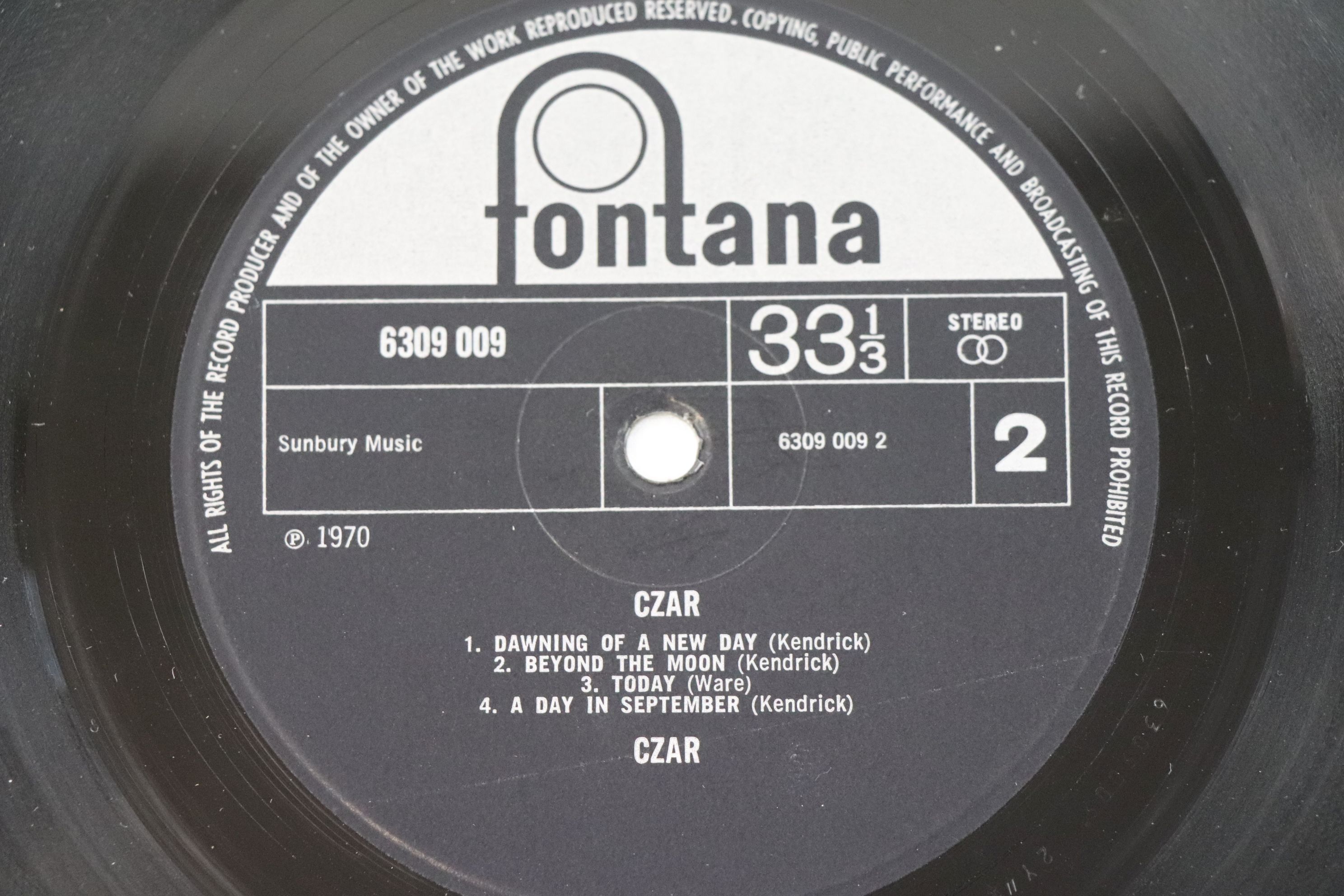 Vinyl - Czar - Self Titled (Fontana 6309 009) A nice example on the silver and black Fontana - Image 7 of 7
