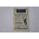 Manchester City home football programme v West Bromwich Albion 10th December 1949, T/C in pen,