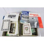 Collection of cricket memorabilia and ephemera to include handbook, magazines etc mainly 1950s